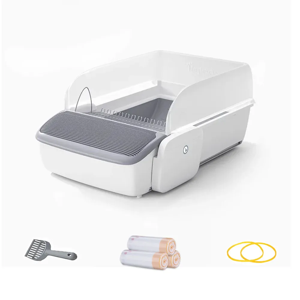 【MAGICSCOOP 魔鏟】全自動開放式貓砂機 貓砂盆 M1 Pro-垃圾袋套餐(全貓砂通用/智能防夾/遠程操控)