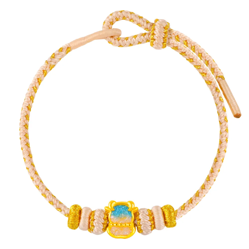 【Just Gold 鎮金店】蜜彩福牛 黃金手繩 (網路限定)