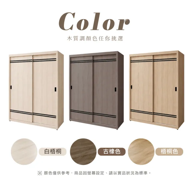 【IHouse】品田 5X7尺推門收納衣櫃/衣櫥(贈實木衣架*5)