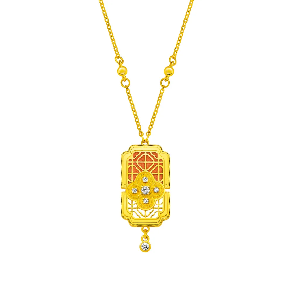 【Just Gold 鎮金店】花錦雅韻 黃金項鍊 (新品上市)