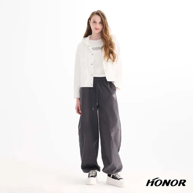 【HONOR 山形屋】休閒連帽抽繩排釦工裝風外套-白/橘