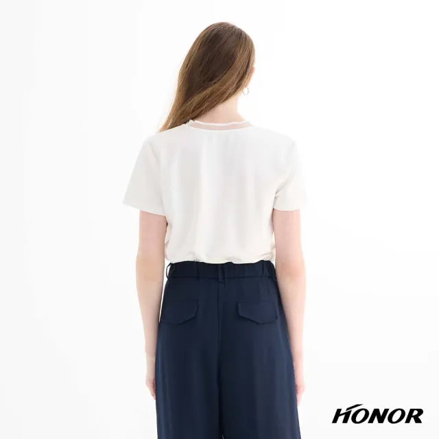 【HONOR 山形屋】水彩馬圖印花短袖上衣-白/黑