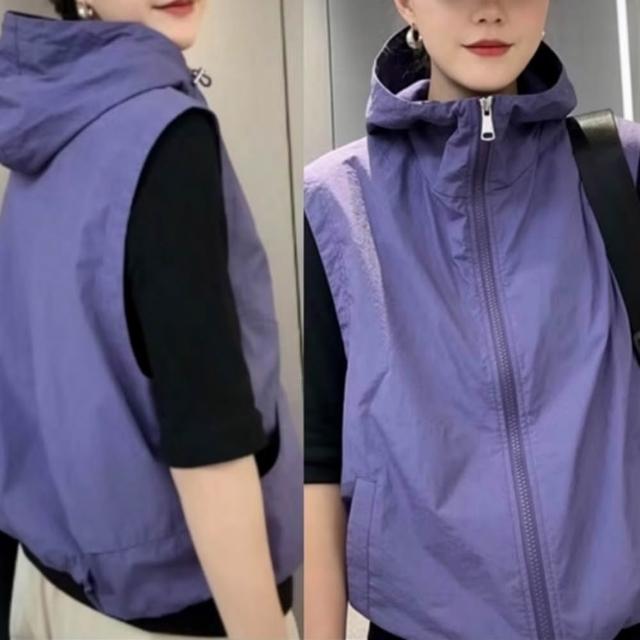 【LANNI 藍尼】★輕薄透氣連帽背心(女裝/女上衣/背心外套/休閒/日系/通勤)