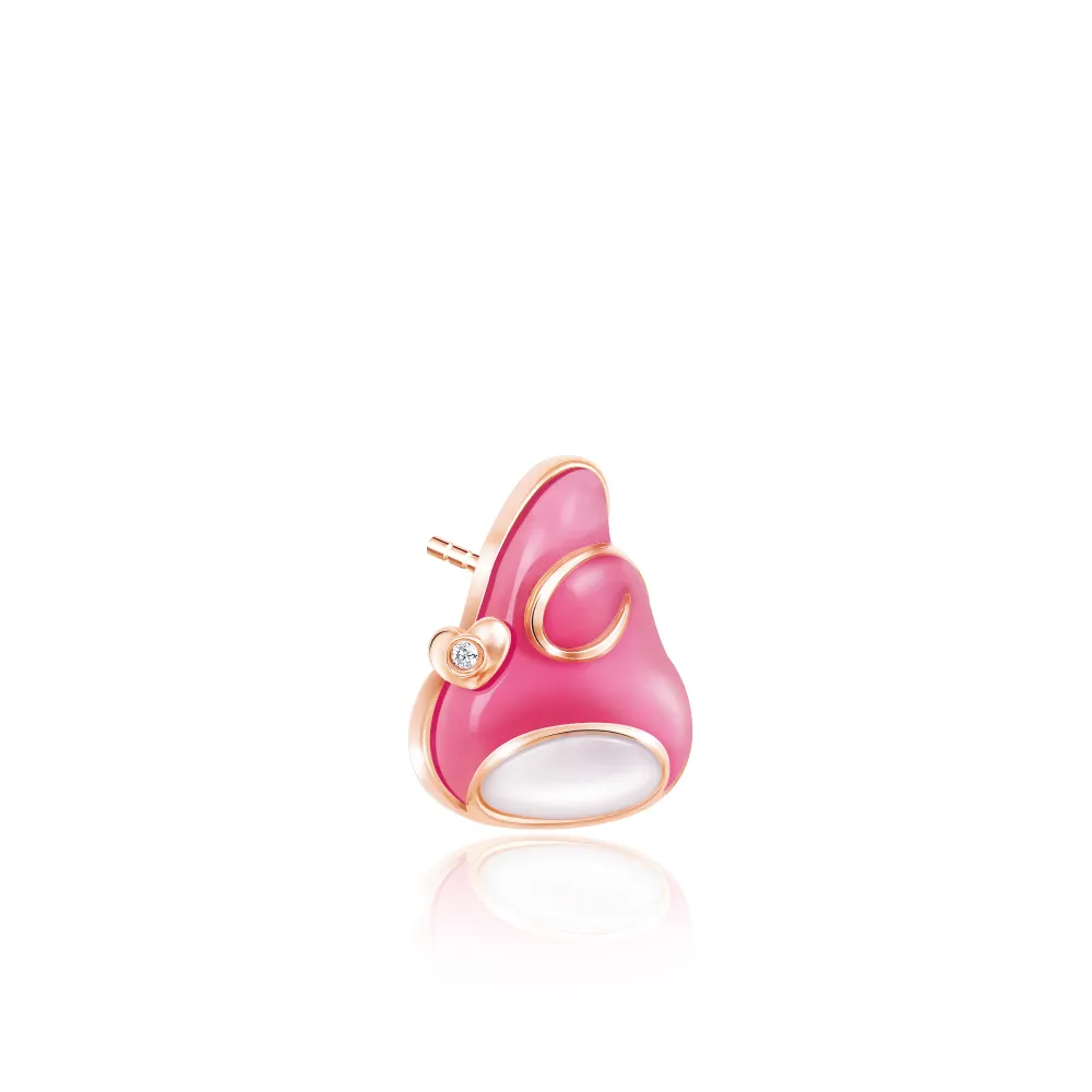 【Just Diamond】鎮金店 18K玫瑰金 三麗鷗 甜粉萌魅-Melody 鑽石單耳耳環