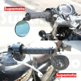【Supamoto】圓形端子鏡—M21 (可折/薄型/CNC/檔車/後照鏡/後視鏡/鋁合金/摺疊/手把鏡/CB350)