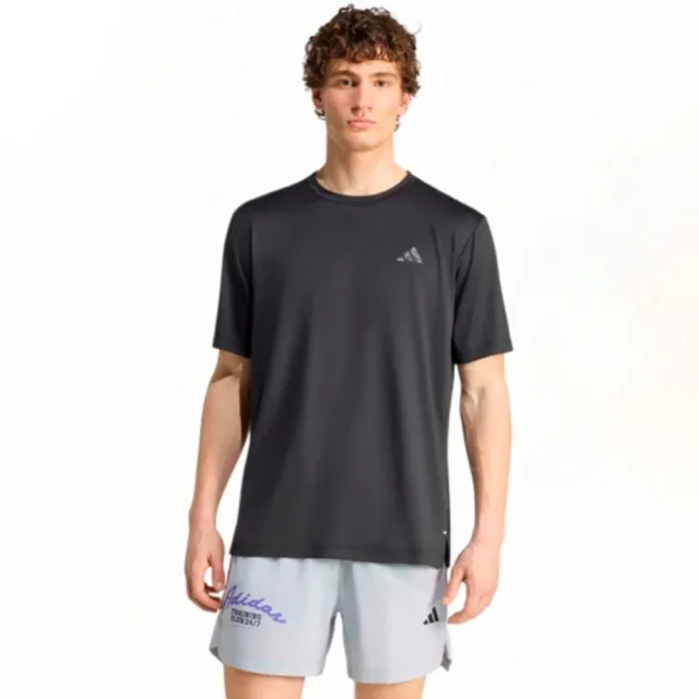 【adidas 愛迪達】短袖上衣 男 訓練 慢跑 吸濕排汗 PL ES HP T 黑 KG9012