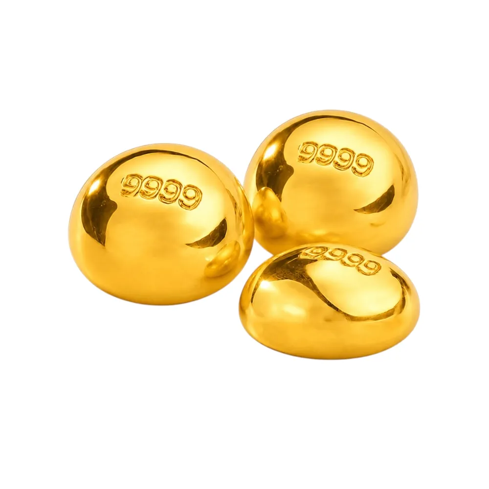 【福西珠寶】黃金金豆 3入組 黃金小金豆子 0.15錢*3入組 (金重：0.45錢正負0.03錢)