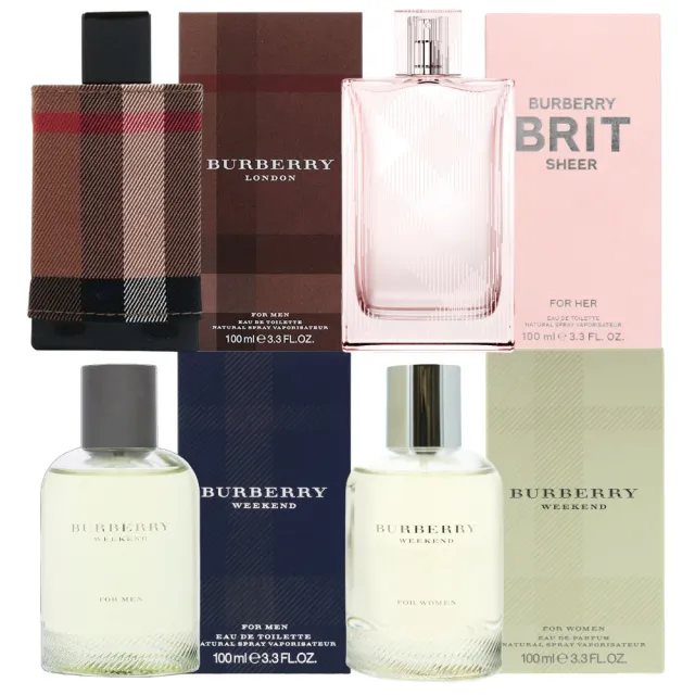 【BURBERRY 巴寶莉】淡香精/淡香水 100ml(粉紅風格/倫敦男性/週末女性/週末男性.多款任選)
