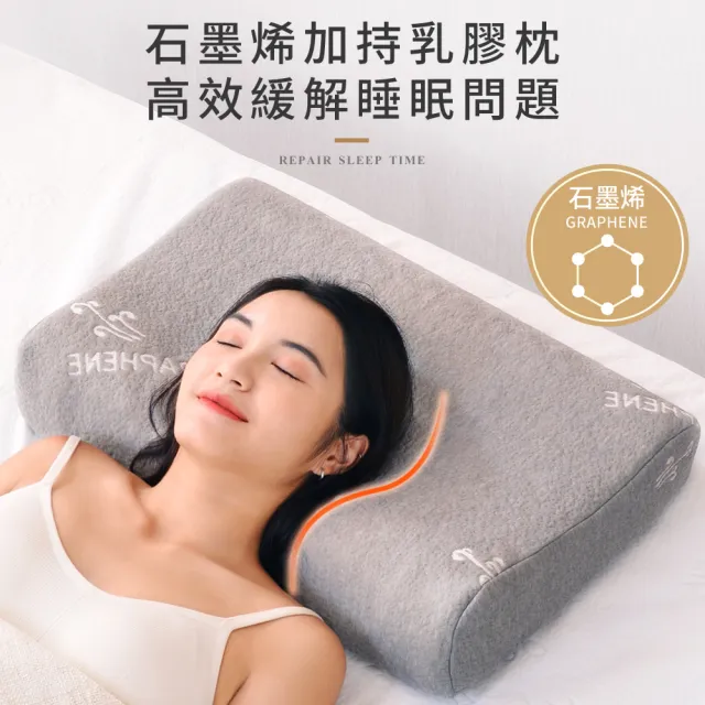 【LooCa】買1送1-石墨烯遠紅外線健康乳膠枕頭