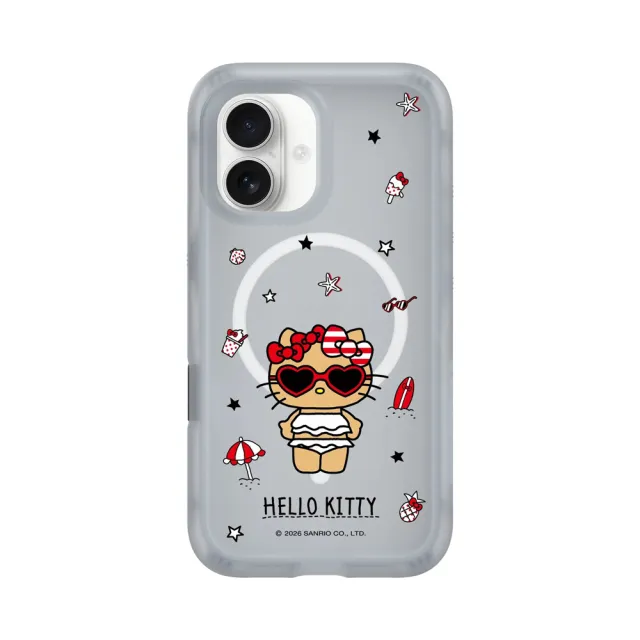 【RHINOSHIELD 犀牛盾】iPhone 18/17/16/15系列 AirX 氣墊磁吸防摔手機殼/愛心墨鏡(Hello Kitty)
