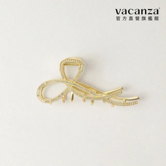【vacanza】排鑽流線蝴蝶結 沙夾 (髮飾 情人節禮物 生日禮物)