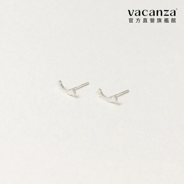 【vacanza】925純銀飾品｜微笑排鑽 純銀耳環 (抗過敏 情人節禮物 生日禮物)