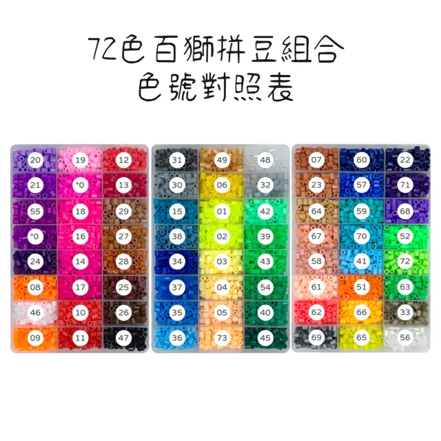 【百獅】5mm拼豆 融合豆 72色組合(內含全部配件 新手必備)