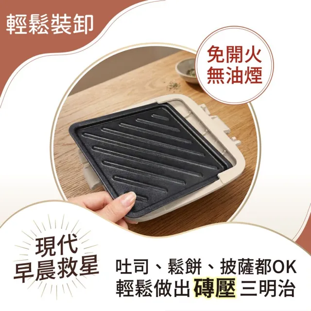 CALVIO 微波專用熱壓吐司機(熱壓吐司機推薦/吐司熱壓機/熱壓吐司烤盤/微波爐專用/磚壓三明治)