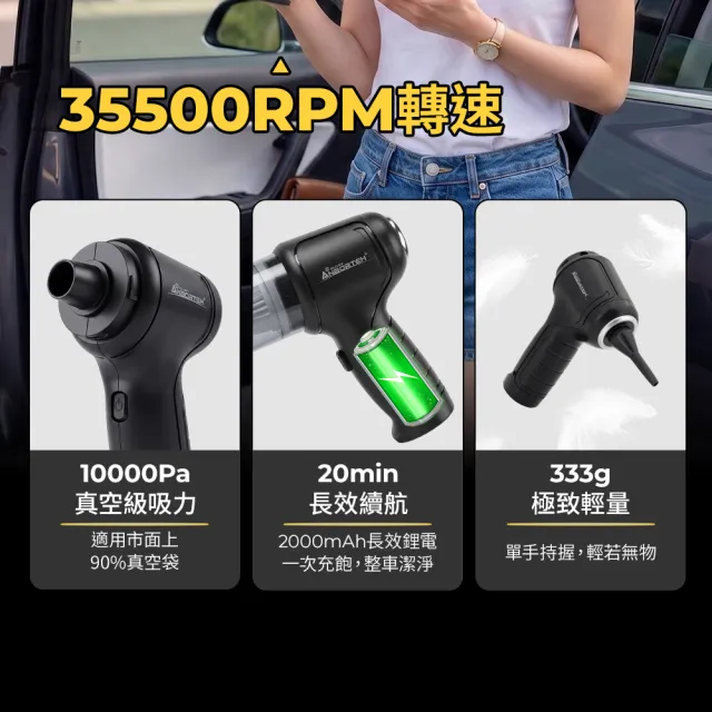 【ANBORTEH 安伯特】隨手吸四合一無線吸塵器-快 (國家認證 一年保固) 吸塵 充氣 吹風 抽氣 HEPA濾網可水洗