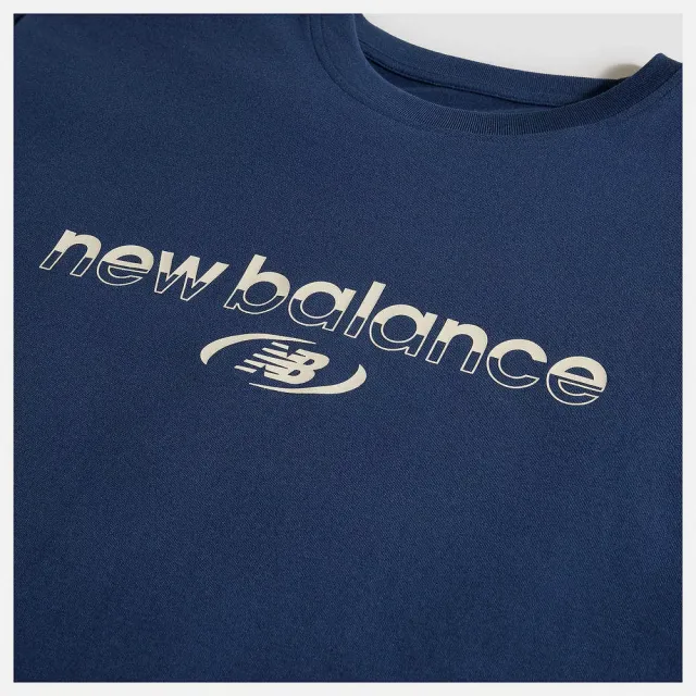 【NEW BALANCE】NB 復古Logo短T 短袖上衣 運動 休閒 美規 男 藍色 (MT6279IZNNY-F)