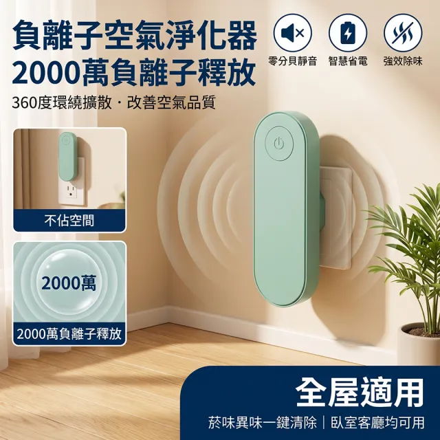YISO易搜 淨化器 負離子淨化器 空氣清淨機 廁所除臭器 即插即用 除異味(靜音運轉/體積小巧/低功耗)