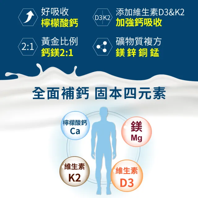 【LOVITA 愛維他】檸檬酸鈣固本加強素食錠 6入組(共720錠)
