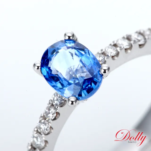 【DOLLY】買一送一 14K金 無燒斯里蘭卡矢車菊蘭1克拉藍寶石鑽石戒指-010 高級訂製珠寶 奢華質感 浪漫送禮