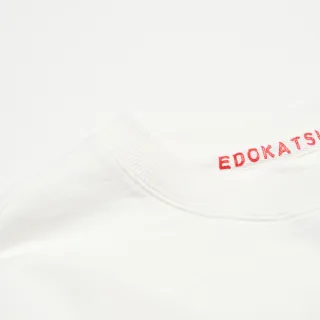 【EDOKATSU 江戶勝】女裝 經典毛巾繡印花長袖T恤(米白色)