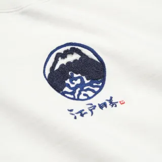 【EDOKATSU 江戶勝】女裝 經典毛巾繡印花長袖T恤(米白色)