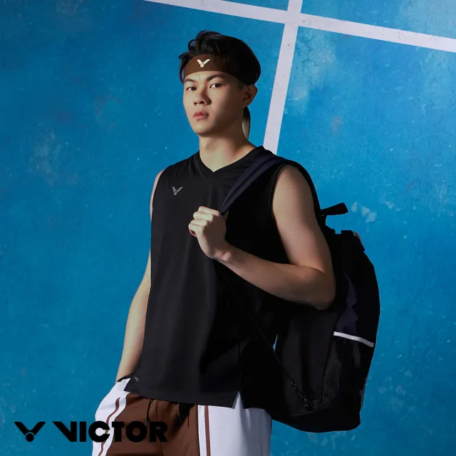 【VICTOR 勝利體育】VICTOR Select 球星優選 針織無袖背心 中性款 (T-65009 C 海盜黑)