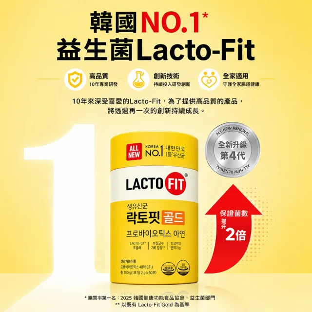 【韓國鍾根堂】LACTO-FIT GOLD 益生菌粉末食品 大童與成人款120入-三入組