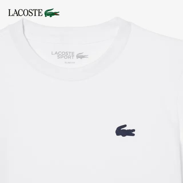 【LACOSTE】女款-有機棉快乾素面短袖T恤(白色)
