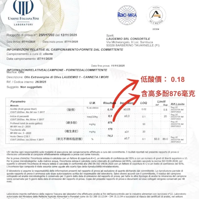 【Laudemio】愛慕 特級初榨橄欖油 多酚876毫克;500ml*6瓶(當季 極鮮 生飲 涼拌 首選)