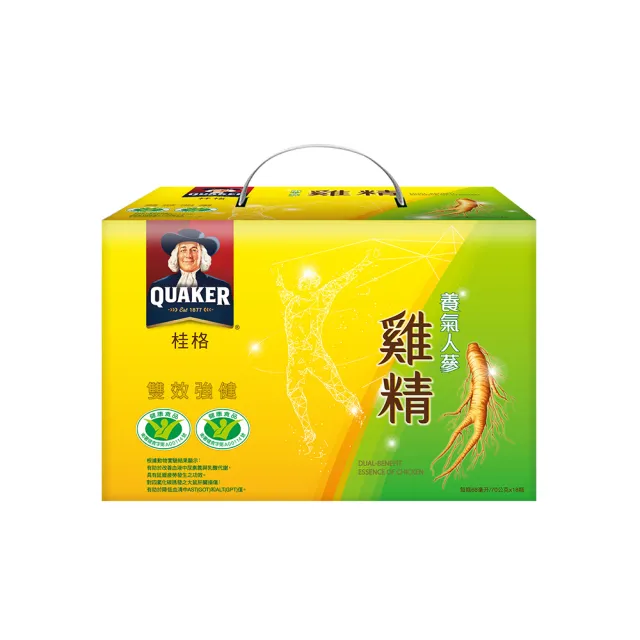 【QUAKER 桂格】(分次配)氣人蔘雞精禮盒68ml×18入×1盒(共18入 送禮推薦)