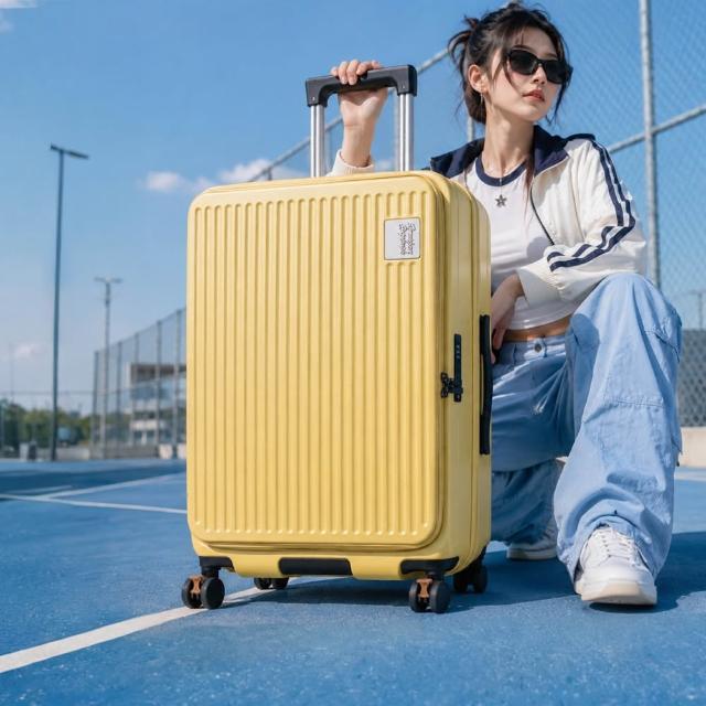 【American Explorer 美國探險家】29吋 前開式行李箱 可擴充 剎車飛機輪 雙層拉鏈 上掀式 TSA鎖 CF8 旅行箱