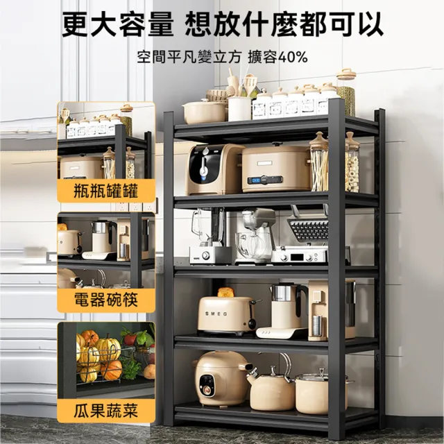 【小不記】全碳鋼加厚超耐重五層層板可調置物架110*45*170CM(層架 收納架 收納櫃 貨架 鐵架 儲物架 展示架)