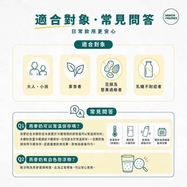 【Minor Figures 小人物】每日燕麥奶 1000ml x6罐(乳糖不耐/大豆堅果過敏/素食 適用)