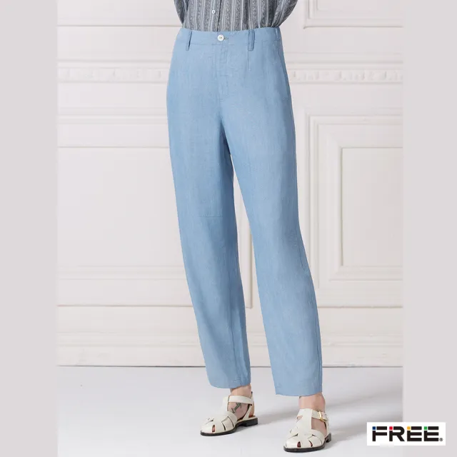 【FREE】進口天絲棉修身九分褲