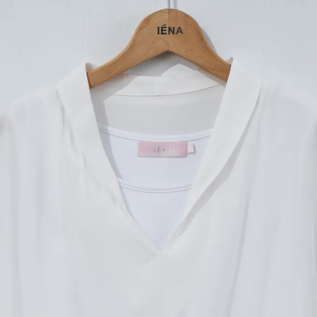 【IENA】氣質小V領紗裙洋裝（#6234005 飛飛袖、異材拼接；灰色/咖色）