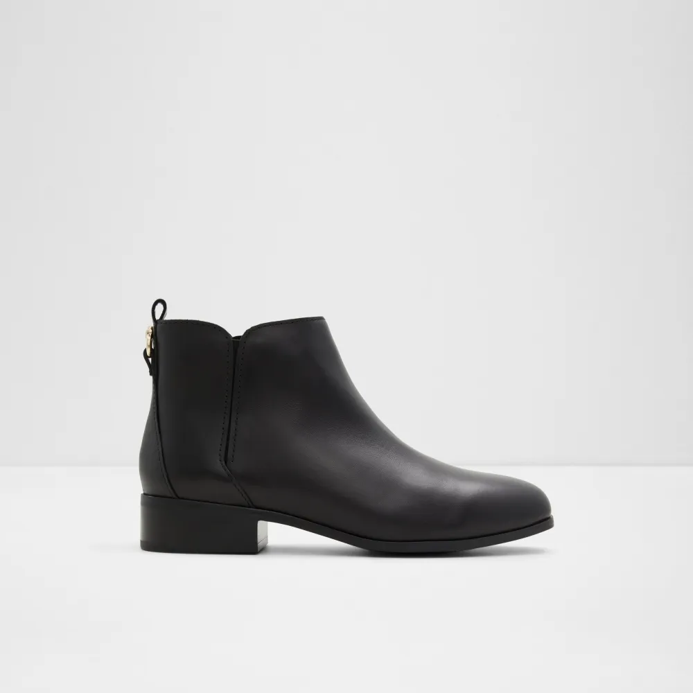 【ALDO】VERITY-時尚真皮素面短靴-女靴(黑色)