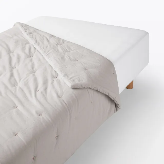 【MUJI 無印良品】絎縫點狀水洗薄被/D (白色/灰色/淺米/藍色) 成品尺寸:W180×L200 cm 壓紋縫製加工