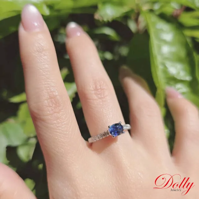 【DOLLY】買一送一 14K金 無燒斯里蘭卡藍寶石1克拉鑽石戒指-027 高級訂製珠寶 奢華質感 浪漫送禮