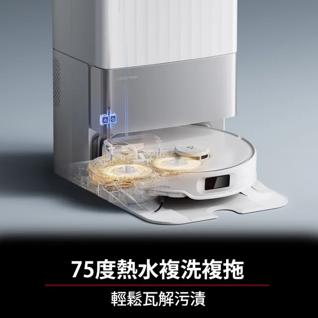 【Roborock 石頭科技】MOMO獨家經典暢銷 銷售突破8千台! Qrevo EdgeC掃拖機器人(零纏繞/18500Pa/熱水洗烘)