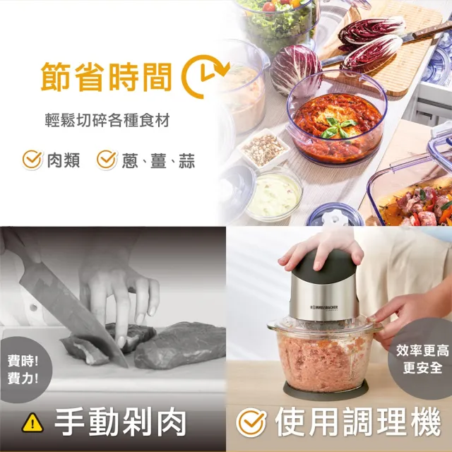 【ROMMELSBACHER】多功能食物處理機 MZ 400(食物料理機/絞肉機/果汁機/研磨機/料理機/處理機)