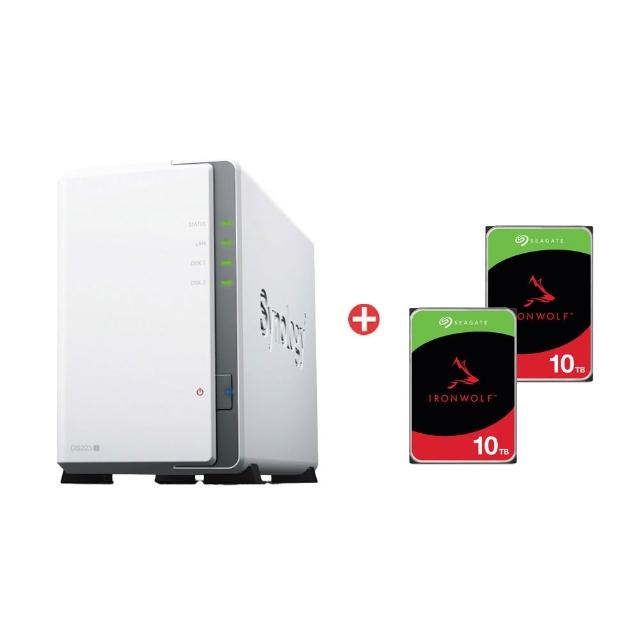 【Synology 群暉科技】搭希捷10TBx2★DS223j 2Bay NAS 網路儲存伺服器