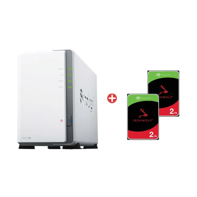 【Synology 群暉科技】搭希捷2TBx2★DS223j 2Bay NAS 網路儲存伺服器