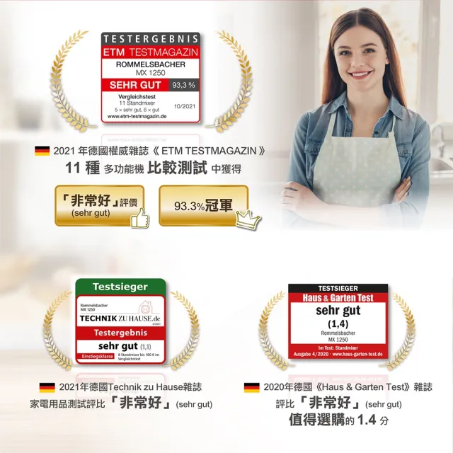 【ROMMELSBACHER】纖活營養調理機 MX 1250(料理機/調理機/冰沙機/果汁機/研磨機)