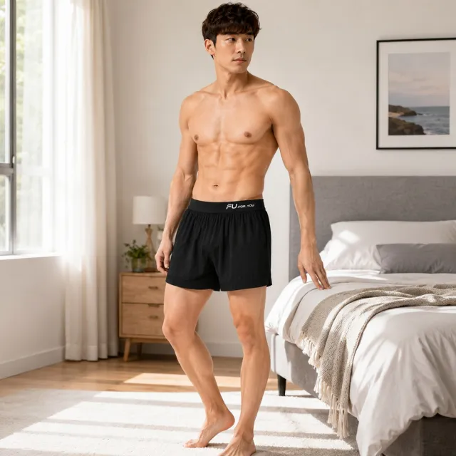 【FU】6件組 輕柔舒爽男寬版平口褲.男平口褲.男四角褲.男內褲.寬鬆.透氣.快乾.親膚.彈性.吸濕排汗.大尺碼