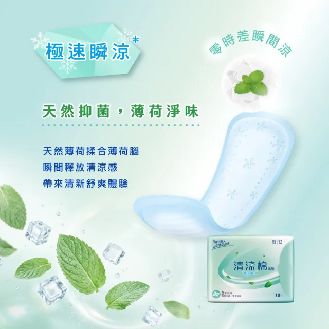 【康乃馨】清涼護墊_極速瞬涼(薄荷)/長效沁涼(小蒼蘭)護墊6入組(15cm/17cm)