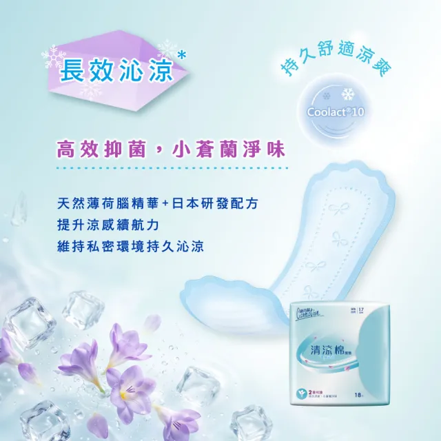 【康乃馨】清涼護墊_極速瞬涼(薄荷)/長效沁涼(小蒼蘭)護墊6入組(15cm/17cm)