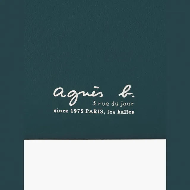 【agnes b.】Voyage 皮革 圓弧拉鏈零錢包 孔雀綠