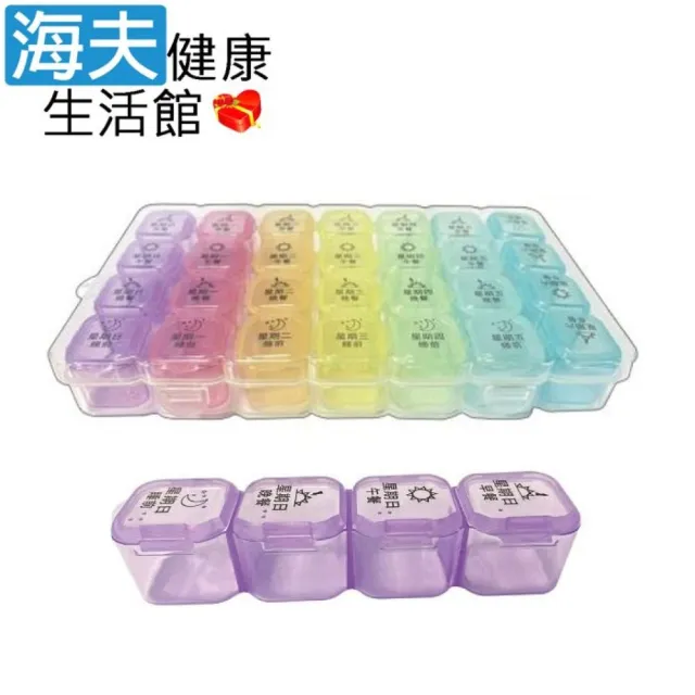 【海夫健康生活館】RH-HEF 28格一週藥盒 點字設計 可拆排外帶 5包裝(ZHCN2603)