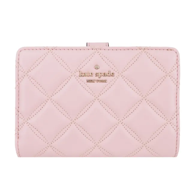 【KATE SPADE】NATALIA系列 菱格紋材質 9卡 對折 零錢袋 中夾 (多色任選)