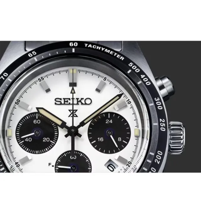 【SEIKO 精工】Prospex SPEEDTIMER 太陽能計時熊貓錶-黑白/39mm(SSC813P1 / V192-0AF0S)